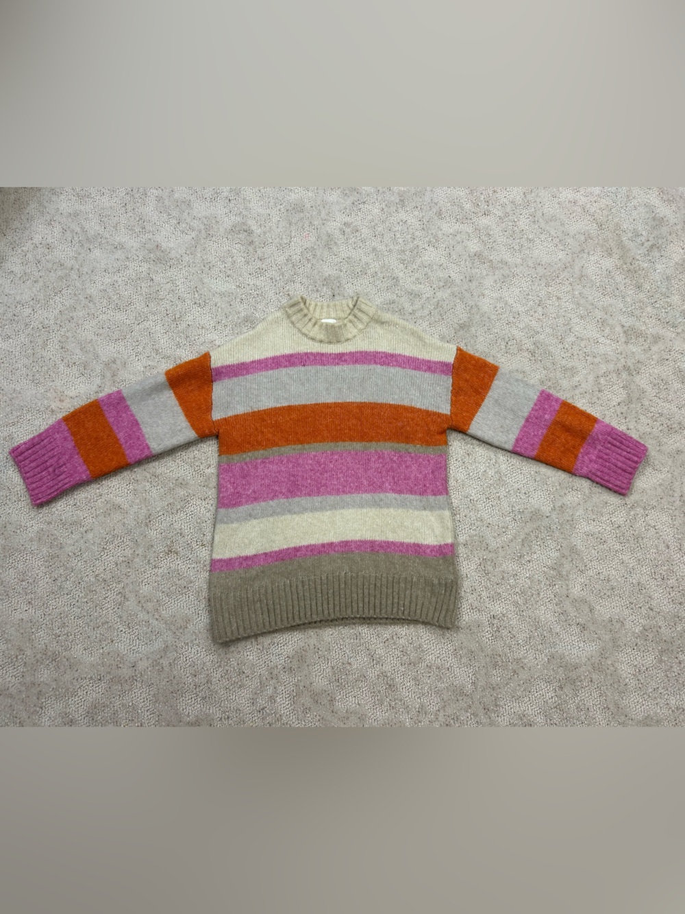 H&M Striped Crewneck Sweater in Beige, Orange & Pink women’s Large